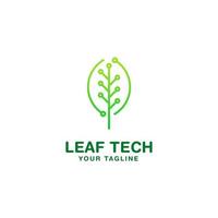 Leaf Tech-Logo-Design-Vorlage vektor
