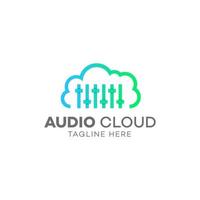 Audio-Cloud-Logo-Design-Vorlagenvektor vektor