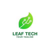 Leaf Tech-Logo-Design-Vorlage vektor