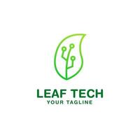 Leaf Tech-Logo-Design-Vorlage vektor