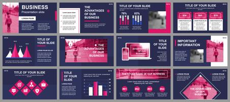 Geschäftspräsentation schiebt Vorlagen von infographic Elementen. Kann für Präsentationsvorlagen, Flyer und Prospekt, Broschüre, Unternehmensbericht, Marketing, Werbung, Jahresbericht, Banner verwendet werden. vektor