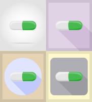 medizinische Gegenstände und flache Ikonenillustration der Ausrüstung vektor