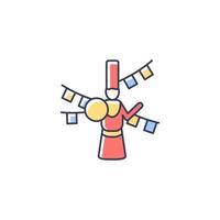 Losar Feier RGB-Farbsymbol. tibetisches neues Jahr. traditionelles Gebetsfest. maskierte Tänze zu ethnischen Sherpa-Liedern. kulturelle Veranstaltung. isolierte Vektor-Illustration. einfache gefüllte Strichzeichnung vektor