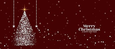 abstrakt god jul festival vacker hälsning banner design med prickade träd vektor