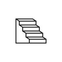 Treppensymbolvorlage schwarz bearbeitbar. Treppensymbol Symbol flache Vektorgrafik für Grafik- und Webdesign. vektor