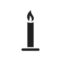 Kerzensymbol Vorlage schwarz bearbeitbar. Kerzensymbol Symbol flachbild Vector Illustration für Grafik- und Webdesign.