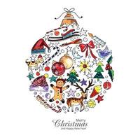 künstlerisches dekoratives Weihnachtskugel-Kartendesign
