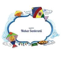 fira makar sankranti gratulationskort bakgrund vektor