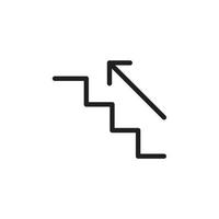 Treppensymbolvorlage schwarz bearbeitbar. Treppensymbol Symbol flache Vektorgrafik für Grafik- und Webdesign. vektor