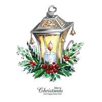 schöner künstlerischer dekorativer Weihnachtslaternenkartenhintergrund