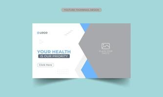 Medizinisches Gesundheits- und Fitnesstraining Youtube-Thumbnail-Vektor-Vorlagendesign vektor