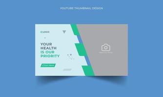 Medizinisches Gesundheits- und Fitnesstraining Youtube-Thumbnail-Vektor-Vorlagendesign vektor