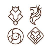 Löwen-Logo-Icon-Liner für Ihr Branding und Ihr Geschäft vektor