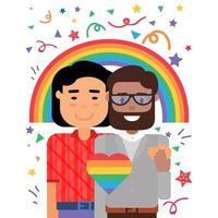 glückliches schwules Paar, das umarmt, lgbt homosexuelle Liebe vektor