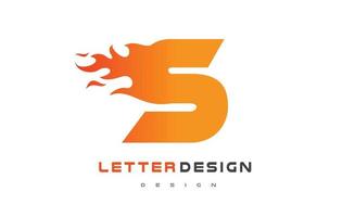 s letter flame logotyp design. brand logotyp bokstäver koncept. vektor