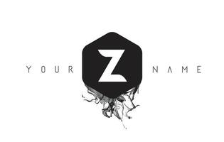 Z-Buchstaben-Logo-Design mit schwarzer Tinte vektor