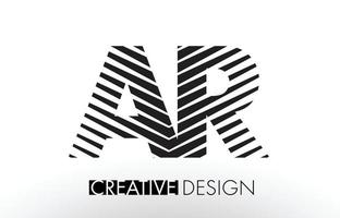 ar ar linien briefdesign mit kreativem elegantem zebra vektor
