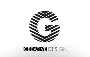 g-Linien-Buchstabendesign mit kreativem, elegantem Zebra vektor