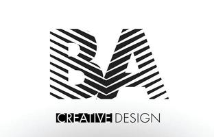 ba ba linien briefdesign mit kreativem elegantem zebra vektor