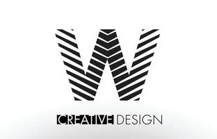 w-Linien-Buchstaben-Design mit kreativem, elegantem Zebra vektor