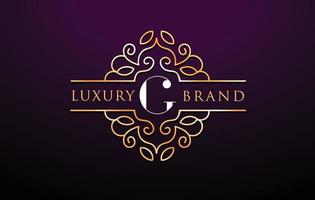 g bokstav logotyp luxury.royal monogram design vektor