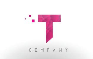 t-Brief-Logo-Design mit lila Punktmuster. vektor