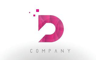 d-Brief-Logo-Design mit lila Punktmuster. vektor