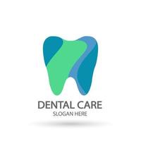 Logo der Zahnklinik. Zahnvektorschablone, Mundpflegezahn- und Kliniksymbolikone mit modernem Designstil. vektor