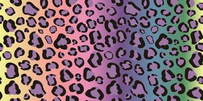 Pastell nahtlose Regenbogen-Leopardenmuster. Vektor-Gepard-Druck-Hintergrund. Hippie buntes Papier vektor