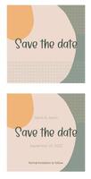 spara datum abstrakt modern mall med gula och gröna färger. fram och bak boho layout vektor design för tryck
