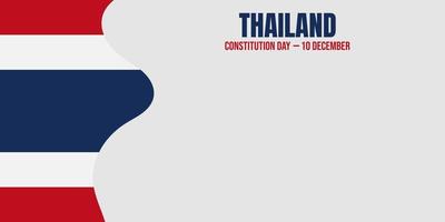 Thailand-Verfassungstag-Hintergrundvektorillustration und Kopienraumbereich. geeignet, um auf Inhalten mit diesem Thema platziert zu werden. Thailand-Flagge vektor