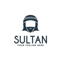 Sultan- oder Guru-Logo-Design mit arabischem Kopfbedeckungs-Turban vektor