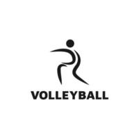 volleyboll logotyp design med människor ikon vektor