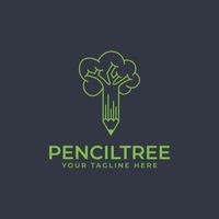 penna logotyp design med träd ikon symbol vektor