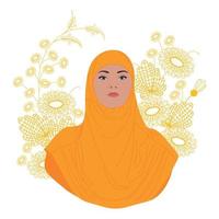 porträtt av ung kvinna i hijab vektor