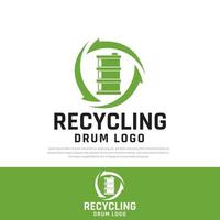 Recycling-Ölfass Logo Illustration Symbol Design, Symbol kann verwendet werden vektor