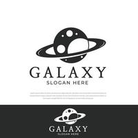 galax logotyp design utrymme designmall, planet, symbol, ikon, illustration vektor