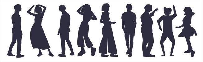 männliche und weibliche anonyme Person Silhouetten Vektor. Menschen Silhouetten Porträts Illustration Mann Frauen. vektor