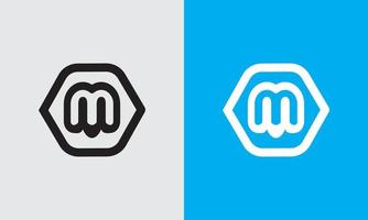 m brev platt logotyp mall vektor illustration design