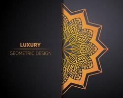 luxuriöser goldener ornamentaler Mandala-Hintergrund. Arabeskenmuster arabisch-islamisches Druckdesign. vektor