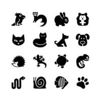 Icons Set von Haustieren und Veterinär. bearbeitbarer Vektorstrich. vektor