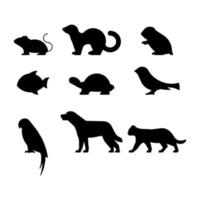 Icons Set von Haustieren und Veterinär. bearbeitbarer Vektorstrich. vektor