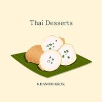 Vector Illustration thailändisches Dessert aus Kokosmilchzucker. Vektoreps 10