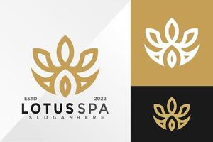 Luxus-Lotus-Spa-Logo-Design-Vektor-Illustration-Vorlage vektor