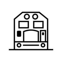 linjekonst och färgglad ikon, tågvagn eller modern vektor