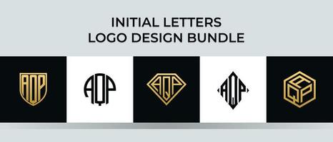 Anfangsbuchstaben aqp Logo Designs Bundle vektor