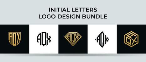 Anfangsbuchstaben aqx Logo Designs Bundle vektor