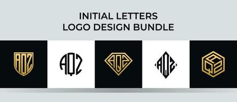 Anfangsbuchstaben aqz Logo Designs Bundle vektor