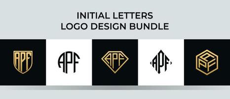 initiala bokstäver apf logo designs bunt vektor