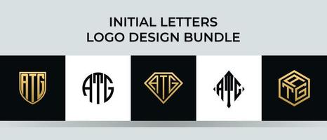 initiala bokstäver atg logo designs bunt vektor